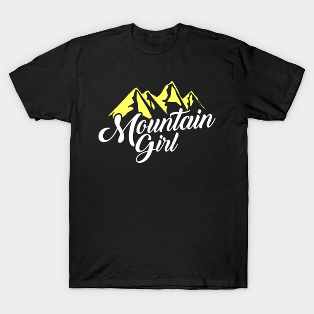 Cute Mountain Girl Hiking Hiker Adventure Nature T-Shirt by theperfectpresents